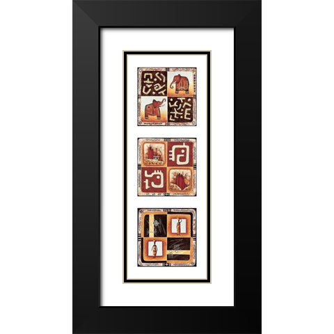Composition Signes Black Modern Wood Framed Art Print with Double Matting by Moga