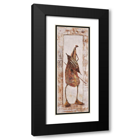 Massai Kenya nÂ°16 Black Modern Wood Framed Art Print with Double Matting by Foureau, Jacques