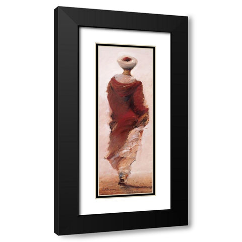 Bedouin rouge Black Modern Wood Framed Art Print with Double Matting by Letestu, Yann