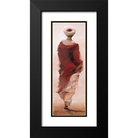 Bedouin rouge Black Modern Wood Framed Art Print with Double Matting by Letestu, Yann