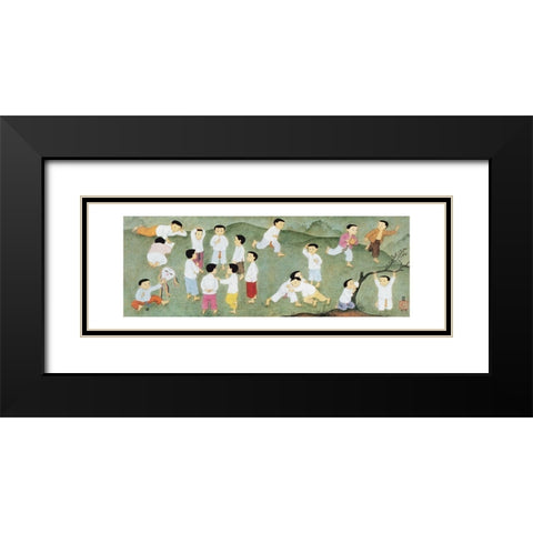 La recreation Black Modern Wood Framed Art Print with Double Matting by Mai-Thu