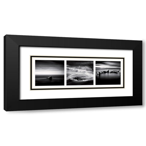 Rochers Black Modern Wood Framed Art Print with Double Matting by Poli, Jean-Philippe