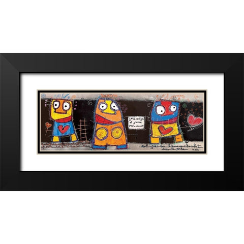 Jaime pas le chocolat Black Modern Wood Framed Art Print with Double Matting by Mika