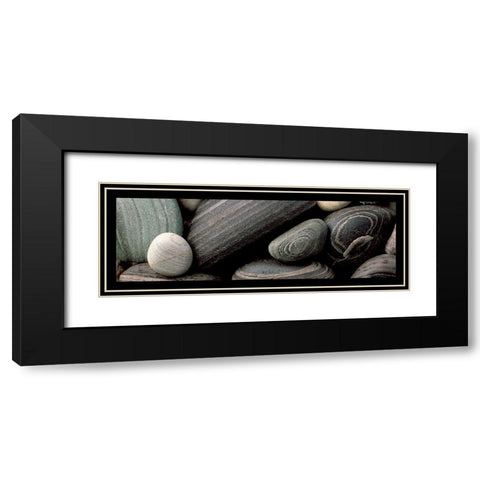 Galets noirs I Black Modern Wood Framed Art Print with Double Matting by Pinsard, Laurent