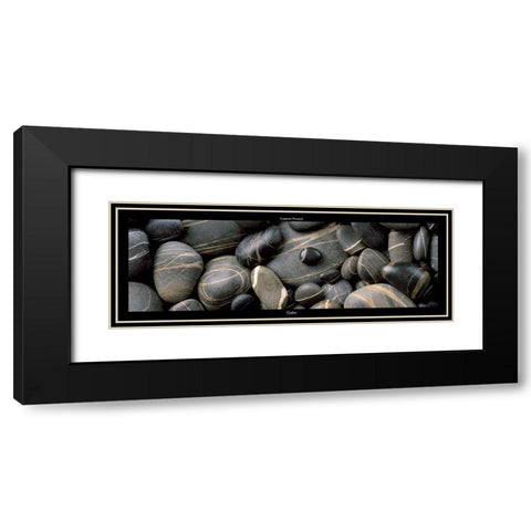Galets noirs II Black Modern Wood Framed Art Print with Double Matting by Pinsard, Laurent