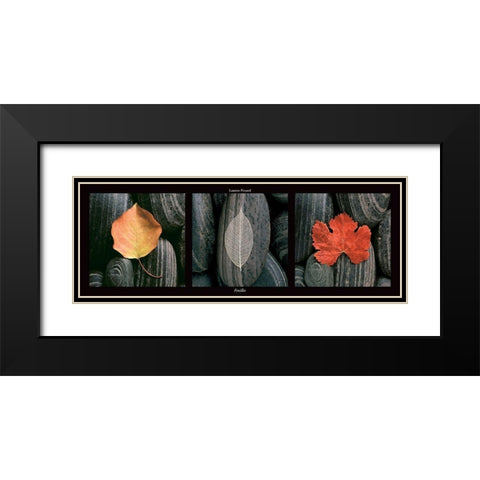 Feuilles Black Modern Wood Framed Art Print with Double Matting by Pinsard, Laurent