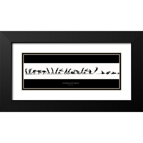 Gymnastique Black Modern Wood Framed Art Print with Double Matting by Bazin, Emmanuel