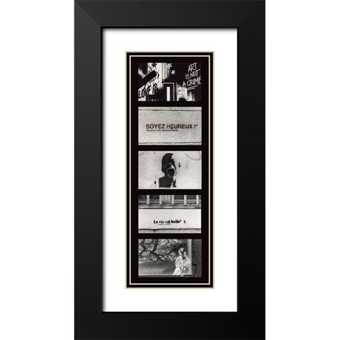 Composition Black Modern Wood Framed Art Print with Double Matting by Callu, Frederique