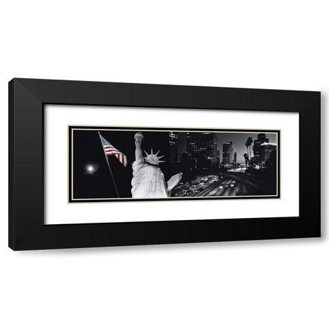 Angels of freedom Black Modern Wood Framed Art Print with Double Matting by Callu, Frederique