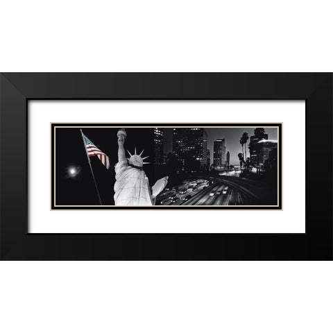 Angels of freedom Black Modern Wood Framed Art Print with Double Matting by Callu, Frederique