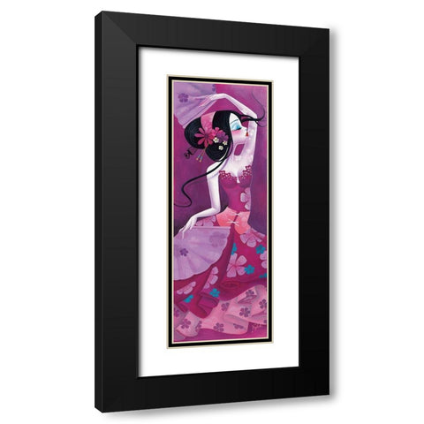 Folie deventails Black Modern Wood Framed Art Print with Double Matting by Sybile