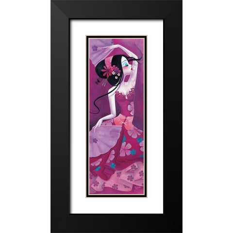 Folie deventails Black Modern Wood Framed Art Print with Double Matting by Sybile