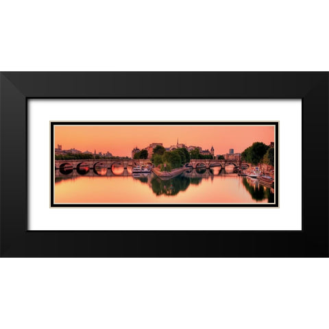Pont neuf  Black Modern Wood Framed Art Print with Double Matting by AG