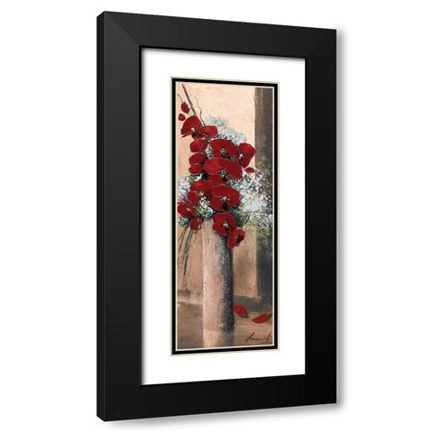 Bouquet dorchideÂ´es rouges I Black Modern Wood Framed Art Print with Double Matting by Tramoni, Oliver