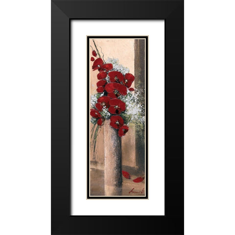 Bouquet dorchideÂ´es rouges I Black Modern Wood Framed Art Print with Double Matting by Tramoni, Oliver
