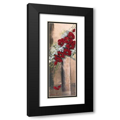 Bouquet dorchideÂ´es rouges II Black Modern Wood Framed Art Print with Double Matting by Tramoni, Oliver