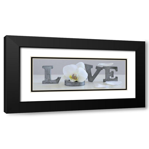 Love Grey Black Modern Wood Framed Art Print with Double Matting by Chatelain, Sonia