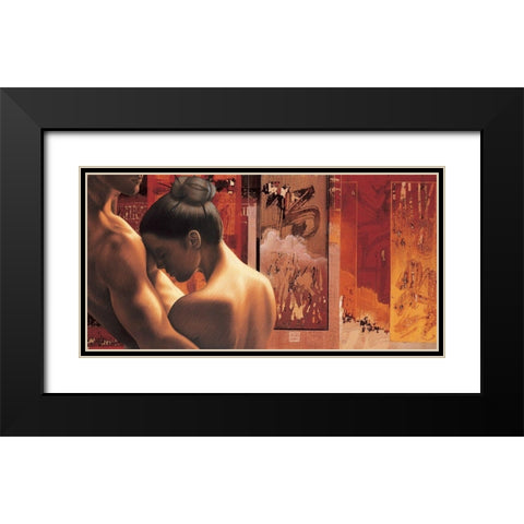 Pardonne-moi Black Modern Wood Framed Art Print with Double Matting by Graux, David