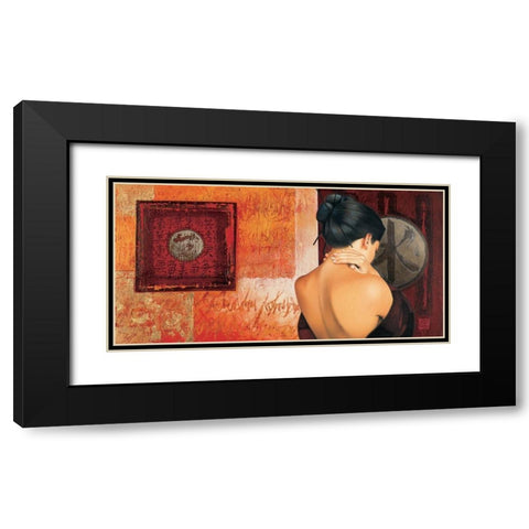 Soupir effleure Black Modern Wood Framed Art Print with Double Matting by Graux, David