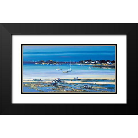 Maree basse Black Modern Wood Framed Art Print with Double Matting by Kerfily