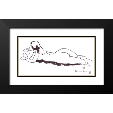 Sobriete Black Modern Wood Framed Art Print with Double Matting by Bonnefoit, Alain