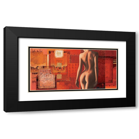 A lombre de tes yeux Black Modern Wood Framed Art Print with Double Matting by Graux, David