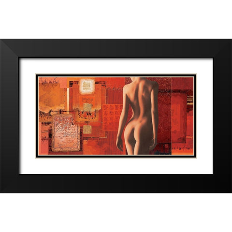 A lombre de tes yeux Black Modern Wood Framed Art Print with Double Matting by Graux, David