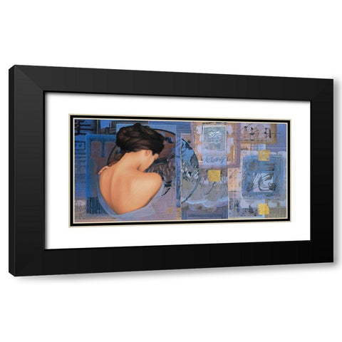 Bleu a lame Black Modern Wood Framed Art Print with Double Matting by Graux, David