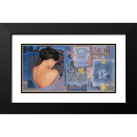 Bleu a lame Black Modern Wood Framed Art Print with Double Matting by Graux, David