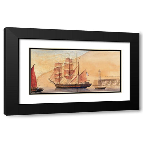 Fecamp Black Modern Wood Framed Art Print with Double Matting by Letestu, Philippe