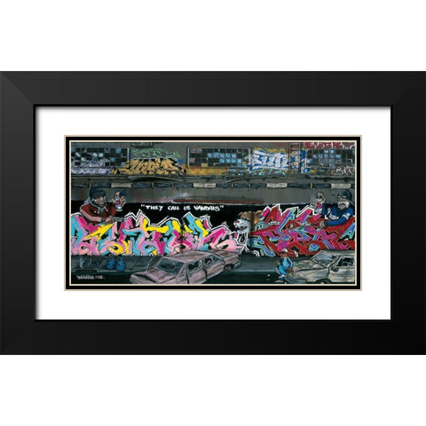 Ze Dog Black Modern Wood Framed Art Print with Double Matting by Butch and Pea