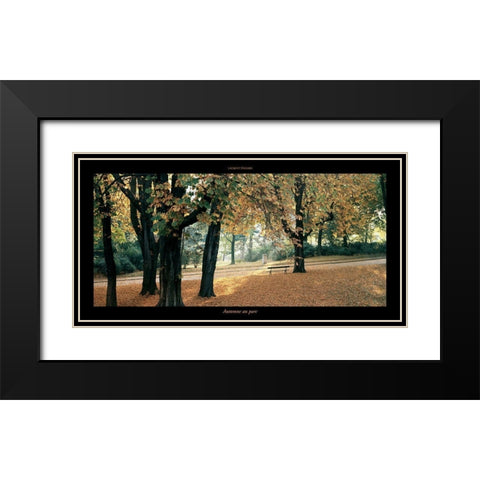 Automne au parc Black Modern Wood Framed Art Print with Double Matting by Pinsard, Laurent