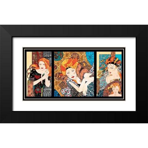 Composition 1 Black Modern Wood Framed Art Print with Double Matting by Stampfer, Sophie