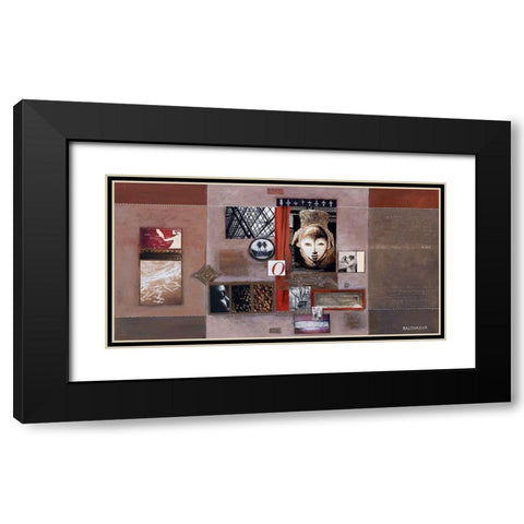 Origines Black Modern Wood Framed Art Print with Double Matting by Balthazar