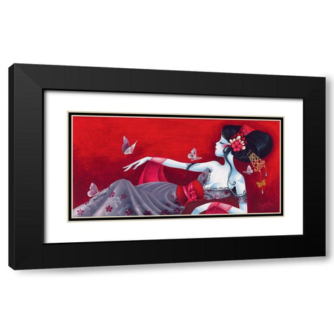 Cameliasheart Black Modern Wood Framed Art Print with Double Matting by Sybile