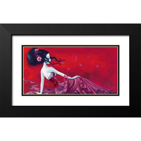 Enchanted breeze Black Modern Wood Framed Art Print with Double Matting by Sybile