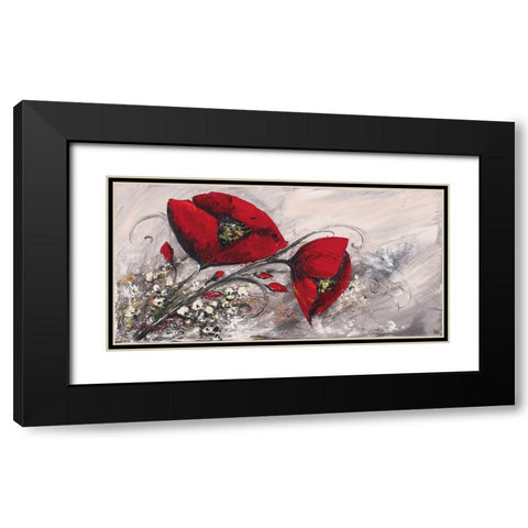 Duo de coquelicots II Black Modern Wood Framed Art Print with Double Matting by Tramoni, Oliver