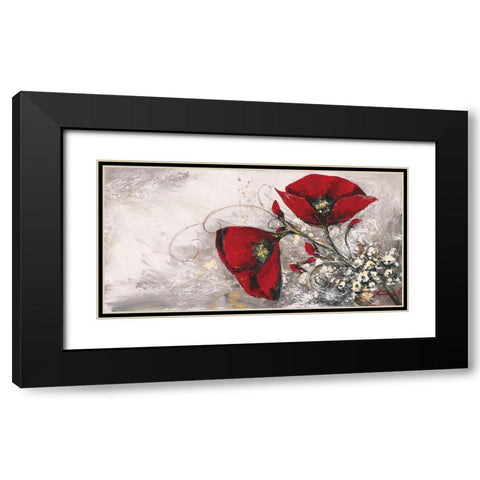 Duo de coquelicots I Black Modern Wood Framed Art Print with Double Matting by Tramoni, Oliver