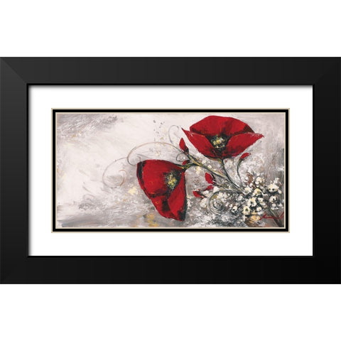 Duo de coquelicots I Black Modern Wood Framed Art Print with Double Matting by Tramoni, Oliver