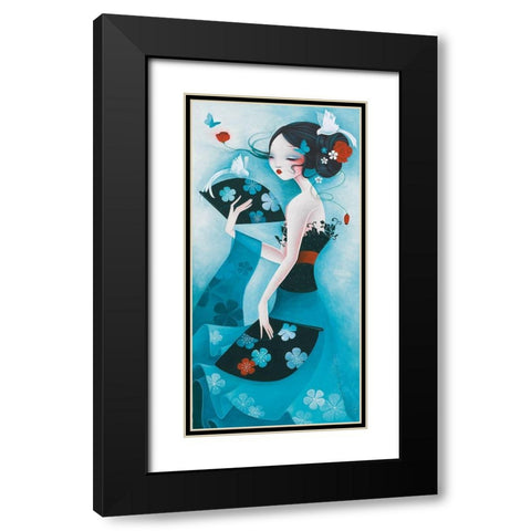 Colombes Black Modern Wood Framed Art Print with Double Matting by Sybile