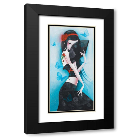 Hide Black Modern Wood Framed Art Print with Double Matting by Sybile