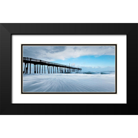 Fishing Pier Black Modern Wood Framed Art Print with Double Matting by BRAUN Studio