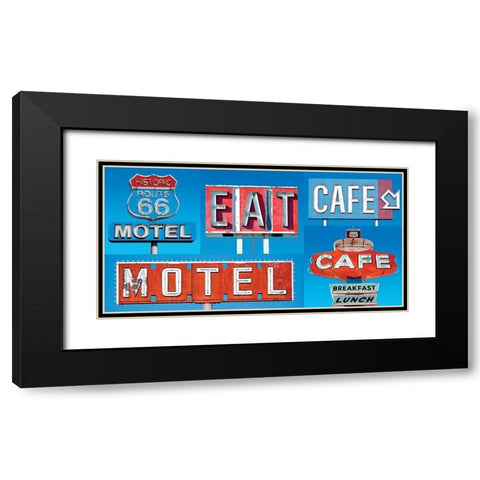 Motel Cafe Black Modern Wood Framed Art Print with Double Matting by BRAUN Studio