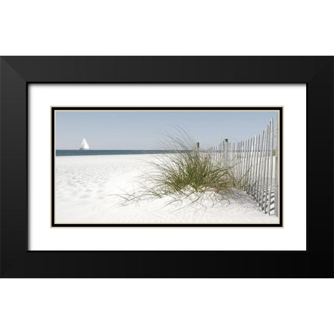Plage 5 Black Modern Wood Framed Art Print with Double Matting by Braun Studio
