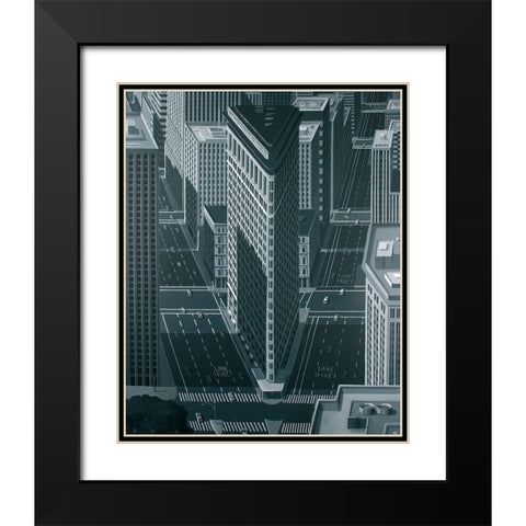 Flatiron from North Black Modern Wood Framed Art Print with Double Matting by Peyret, Eric