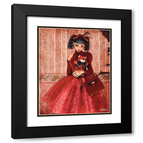 Synthetic Darkness Black Modern Wood Framed Art Print with Double Matting by Aura