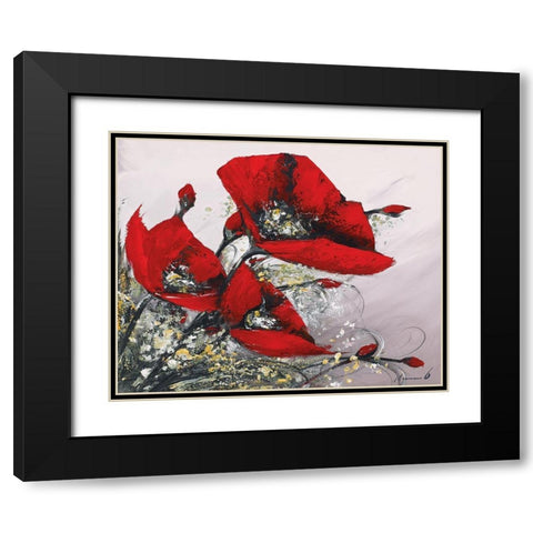Bouquet de coquelicots III Black Modern Wood Framed Art Print with Double Matting by Tramoni, Oliver