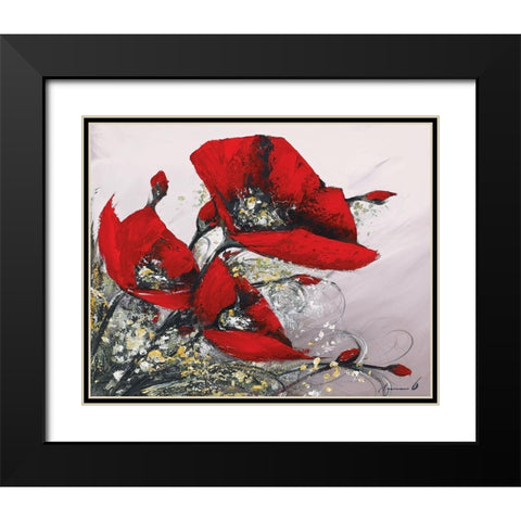 Bouquet de coquelicots III Black Modern Wood Framed Art Print with Double Matting by Tramoni, Oliver