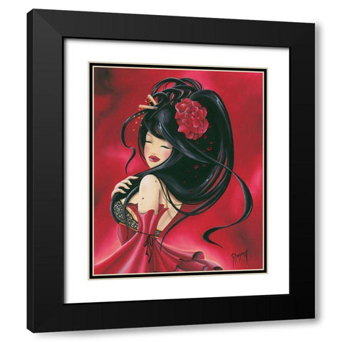 Preciously Lilou Black Modern Wood Framed Art Print with Double Matting by Rhumeur, Aurelie