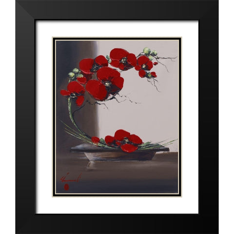 Panache dorchideÂ´es I Black Modern Wood Framed Art Print with Double Matting by Tramoni, Oliver